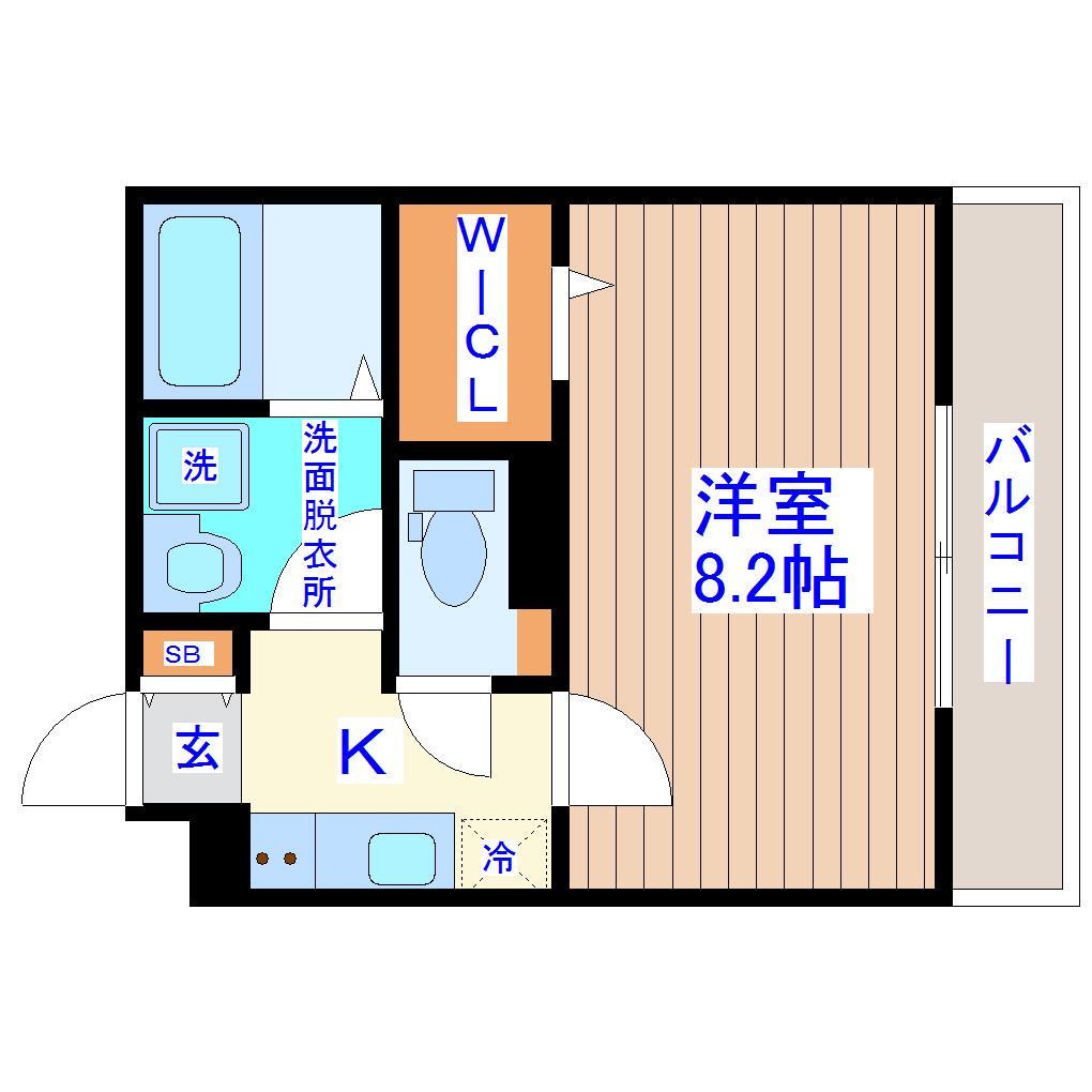 クラージュY・S(1K/1階)の間取り写真