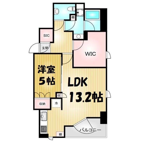 プラウドタワー名駅南(2LDK/4階)の間取り写真