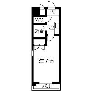 丸の内USビル(1K/8階)の間取り写真