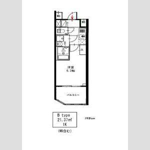 エスリードレジデンス大阪福島サウスフラッツ(1K/15階)の間取り写真
