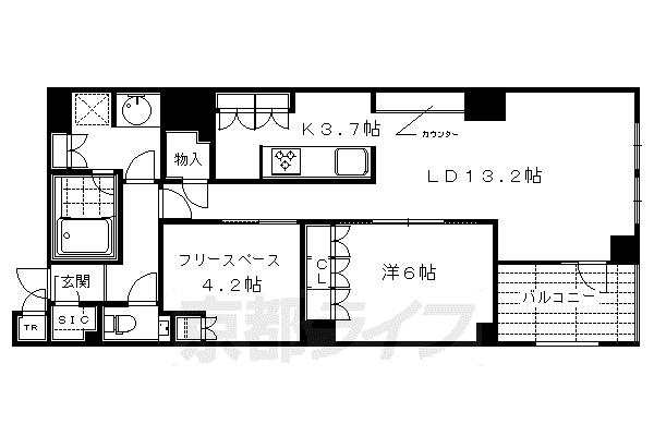 グランドメゾン京都御池通(1SLDK/10階)の間取り写真