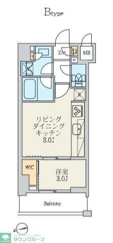 クレストコート北千住レジデンス(1LDK/6階)の間取り写真