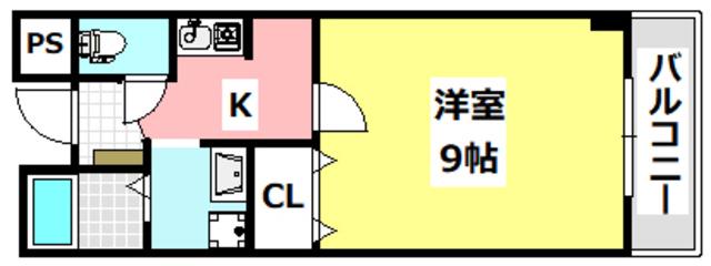 ヴェルドミールAO(1K/2階)の間取り写真