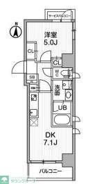 ALTERNA錦糸町(1DK/3階)の間取り写真