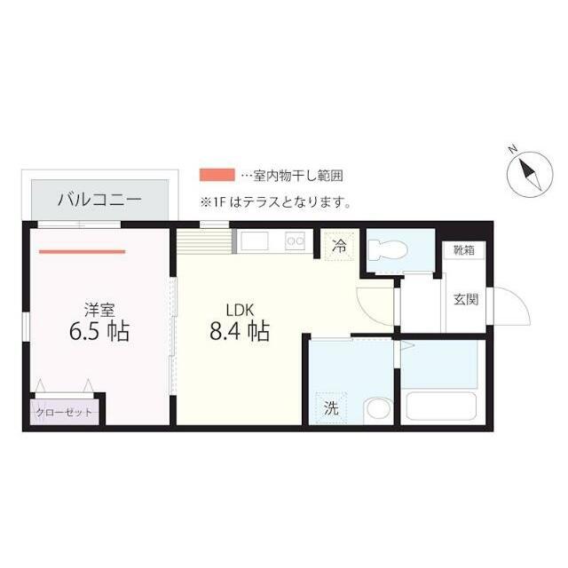 QUIET CRAB HOUSE TOGETHER 上大岡(1LDK/3階)の間取り写真