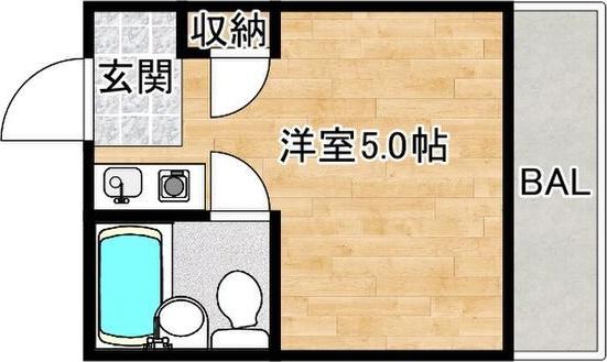 HACOSU平野本町(ワンルーム/1階)の間取り写真