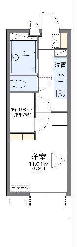 レオパレス神無月(1K/1階)の間取り写真