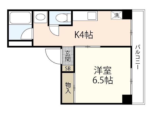 第2KTビル(1K/3階)の間取り写真