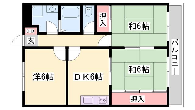 プラチナコート青山(3DK/4階)の間取り写真