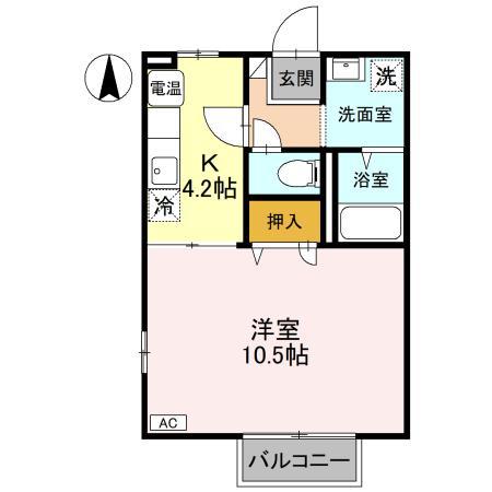 ドエルスカーラー(1K/1階)の間取り写真