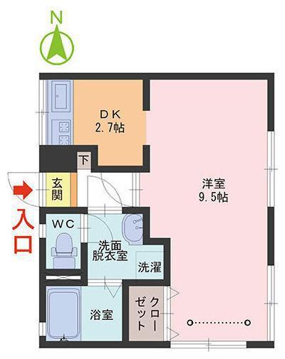 シティハイムメルヘン(1DK/1階)の間取り写真