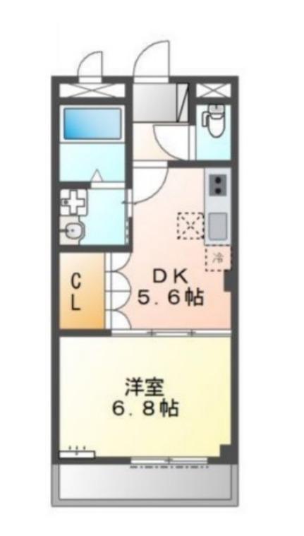 梅町マンション(1DK/1階)の間取り写真