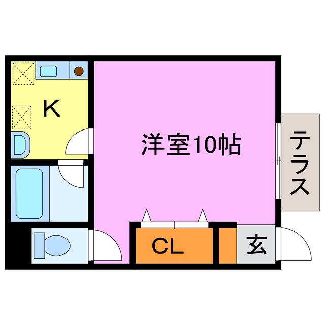 カーペンターハウスVI(1K/1階)の間取り写真