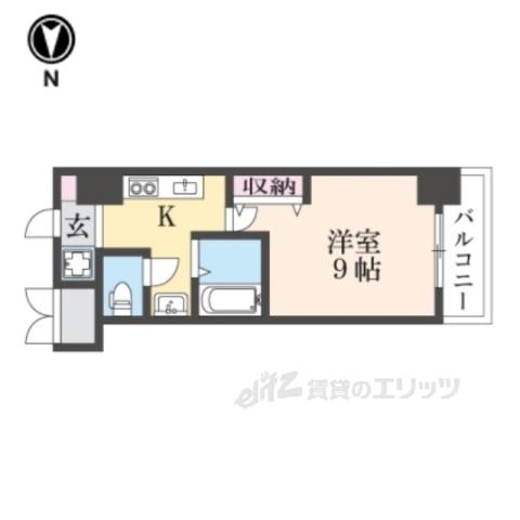CITYSPIRE烏丸御池(1K/8階)の間取り写真