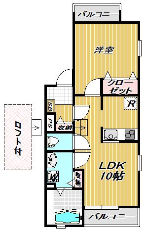 カーネギー・パーク(1LDK/2階)の間取り写真