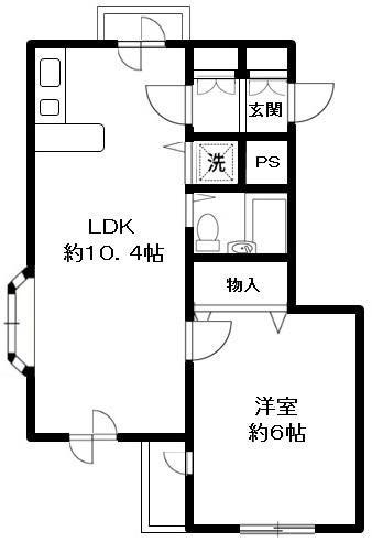 ペリエ柏(1LDK/4階)の間取り写真