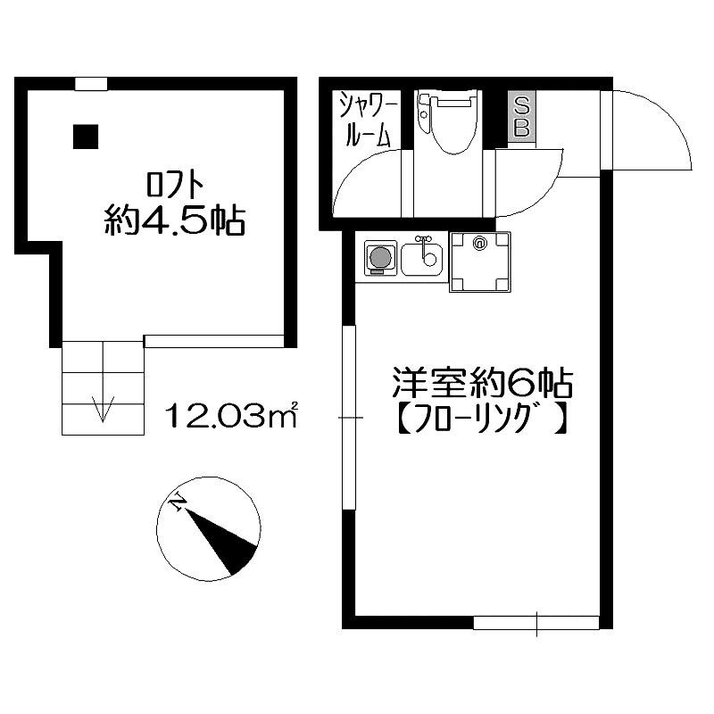 レーヴ西横浜(ワンルーム/2階)の間取り写真