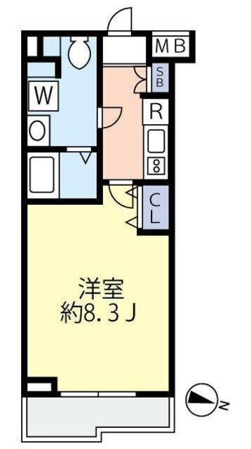 グランヴァン西馬込III(1K/1階)の間取り写真