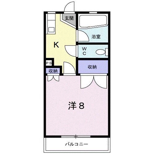 マンション加賀美(1K/3階)の間取り写真