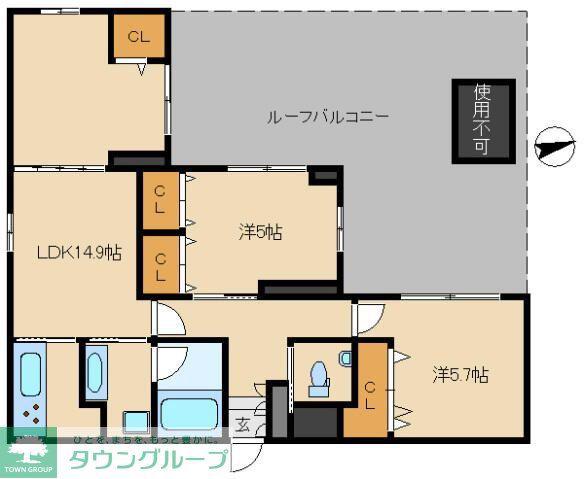 コンフォートティファニー(2LDK/4階)の間取り写真