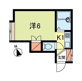コートM(1K/1階)の間取り写真