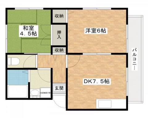 ゾナフーテ深沢(2DK/2階)の間取り写真
