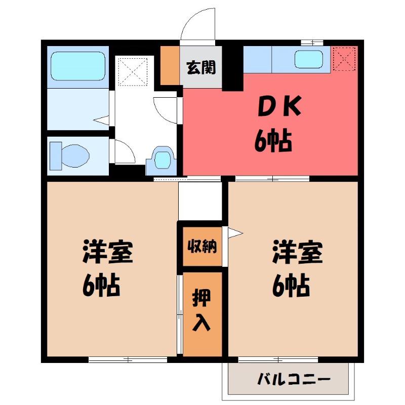 サンリリィ(2DK/1階)の間取り写真