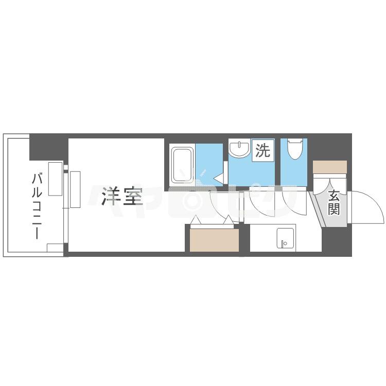 ワールドアイ梅田ウエスト(1K/5階)の間取り写真