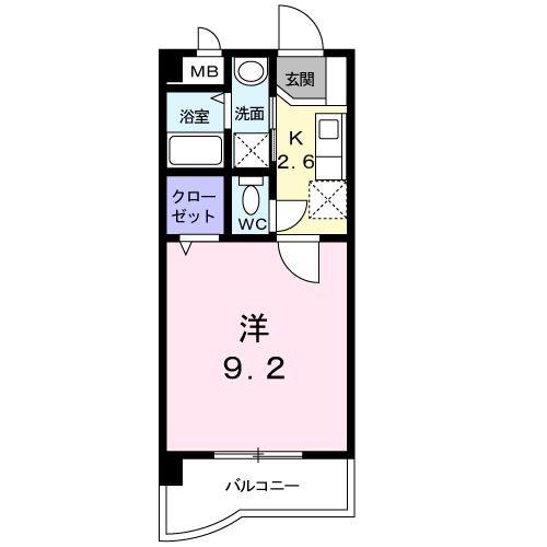 フレンテ二島(1K/2階)の間取り写真
