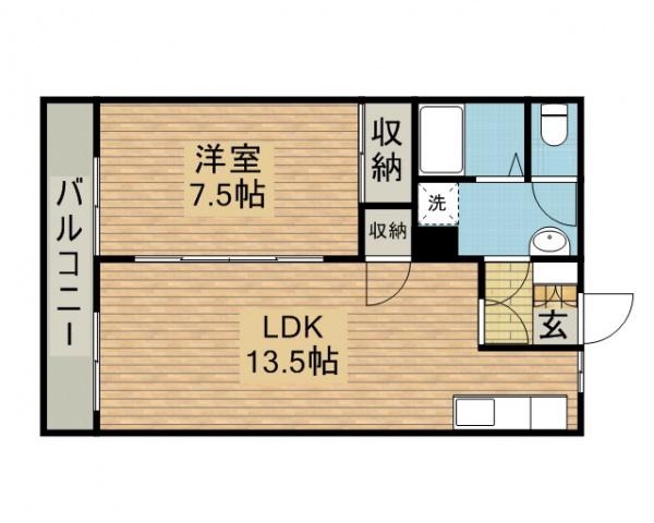メゾンイシダ(1LDK/1階)の間取り写真