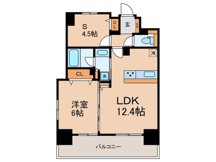 ラグゼナ用賀(1SLDK/11階)の間取り写真