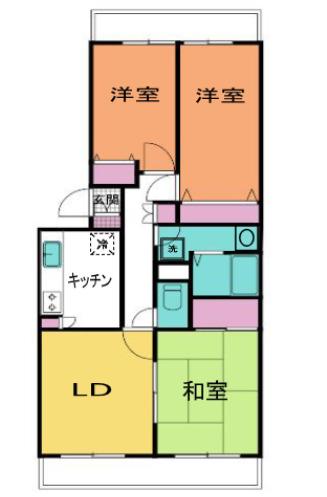 ラフィーヌ横浜片倉町(3DK/3階)の間取り写真