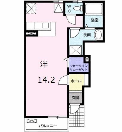アルカンシエル(ワンルーム/1階)の間取り写真