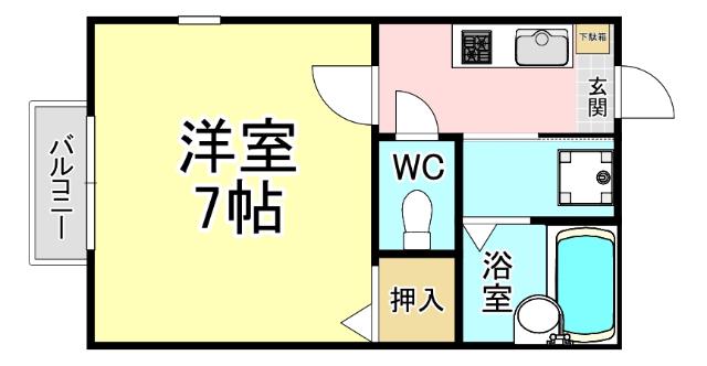 さくらビレッジ(1K/1階)の間取り写真