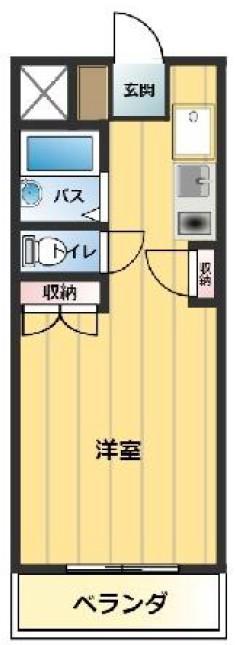 ロワールハイム(ワンルーム/1階)の間取り写真