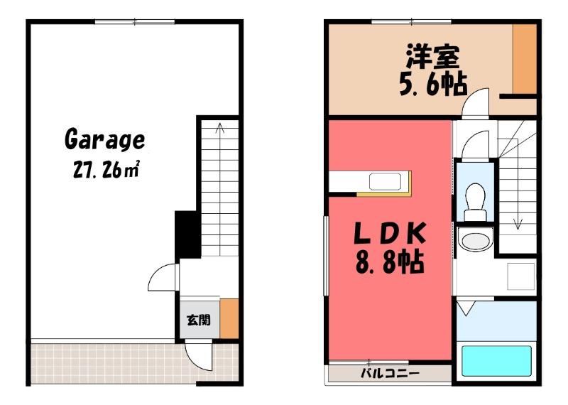 KEZOJI BASE(1SLDK/1階)の間取り写真