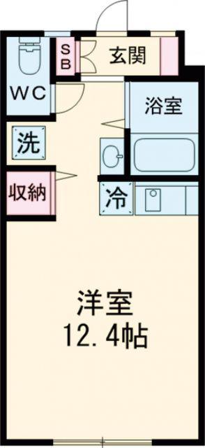 ヴィンテージ鳥栖(ワンルーム/1階)の間取り写真