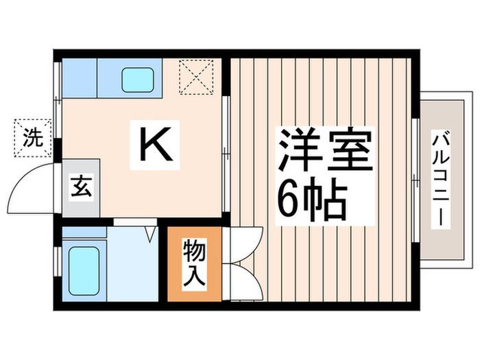 旭コーポ(1K/2階)の間取り写真