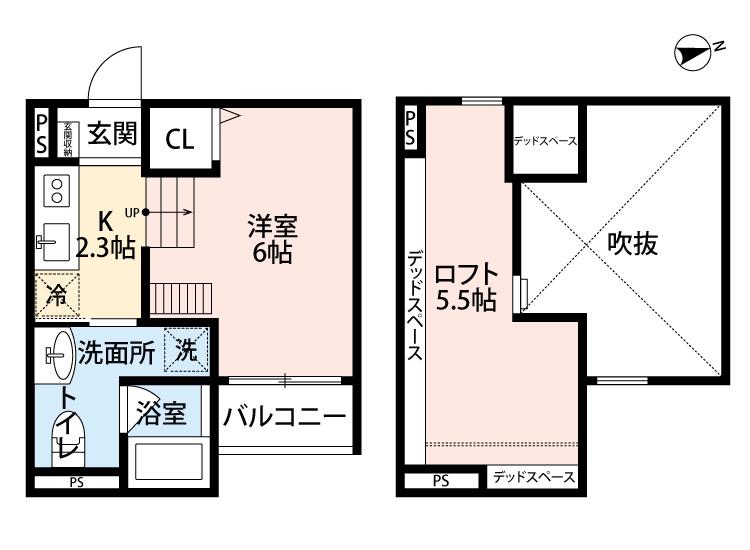 PROGRACE林寺(ワンルーム/2階)の間取り写真