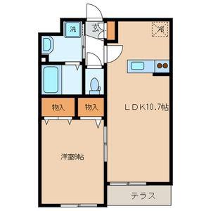 ツインテラス春日2(1LDK/1階)の間取り写真