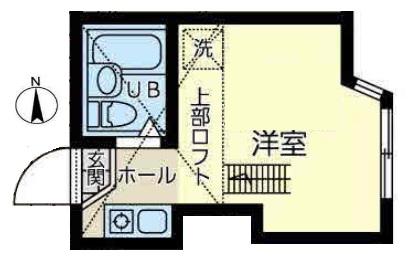 ユナイト小田栄ステルスアンポート(ワンルーム/2階)の間取り写真