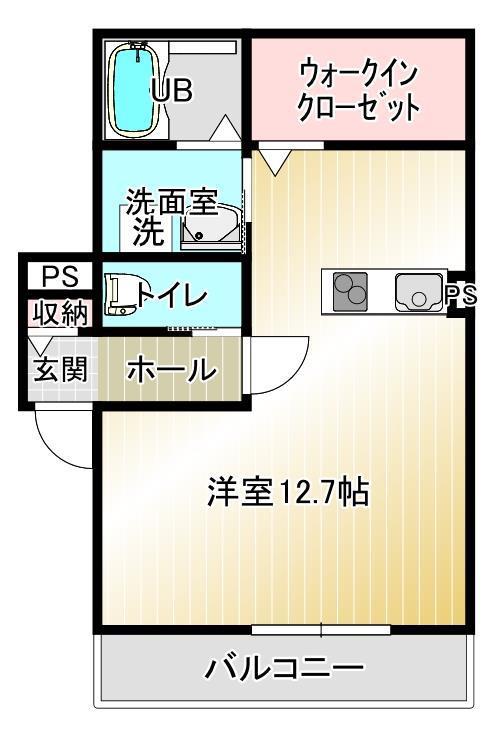 イストワール船町 I号館(ワンルーム/2階)の間取り写真