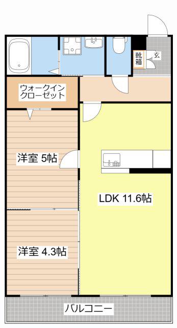 SANAEマンション(2LDK/3階)の間取り写真