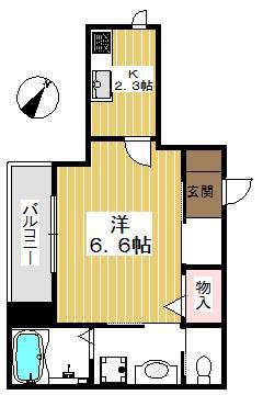 CASA SERENA MIWA(1K/3階)の間取り写真