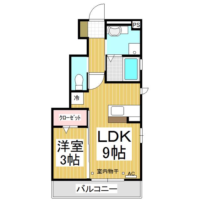 レオビーラ(1LDK/1階)の間取り写真