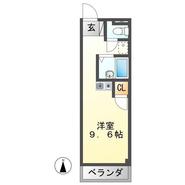 エレガンスみやもと(ワンルーム/3階)の間取り写真