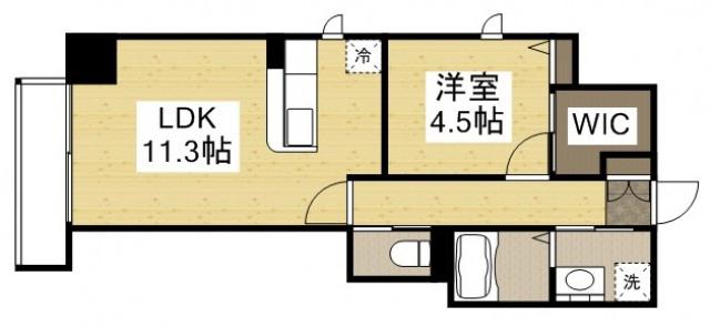 リビンコートSTUDIO富町(1LDK/9階)の間取り写真
