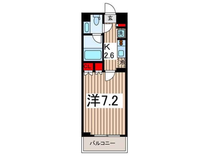 エスティメゾン武蔵小山II(1K/1階)の間取り写真