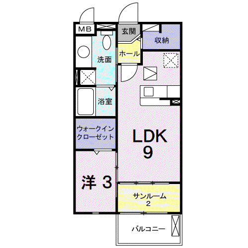 ジュネス(1LDK/1階)の間取り写真
