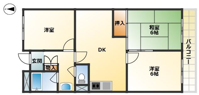 天王タウンハイツ(3LDK/3階)の間取り写真